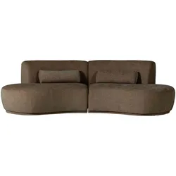 Sofa Batavier 4-Sitzer, Webstoff mit Melange-Effekt, modern halbrund, braun, großzügiges Familiensofa