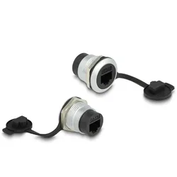 Delock RJ45 Cat.6 Einbaubuchse mit Staubschutzkappe