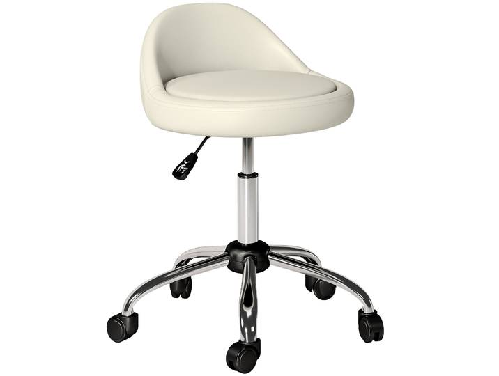 Tabouret pivotant Homcom, chaise réglable rembourrée pour esthéticienne, blanc