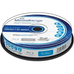 MediaRange Bluray-Disk BD-R auf Spindel (10 Stück) 25GB/ 4x speed MR495