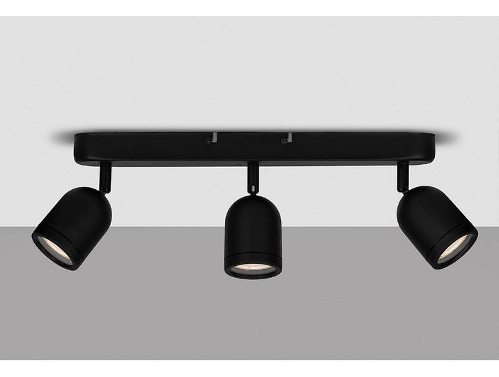 Deckenleuchte Orson 48cm Schwarz/Schwarz 3 Kabel ABS, Fassung ABS, Baldachin Aluminium, Gehäuse Leuchte Aluminium LED/Smart Home/Glühlampe GU10