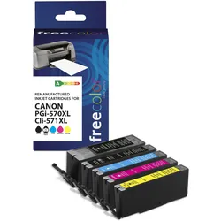 Freecolor, Druckerpatrone, Patrone Canon PGI-570XL black + CLI-571XL BK/C/M/Y remanufactured