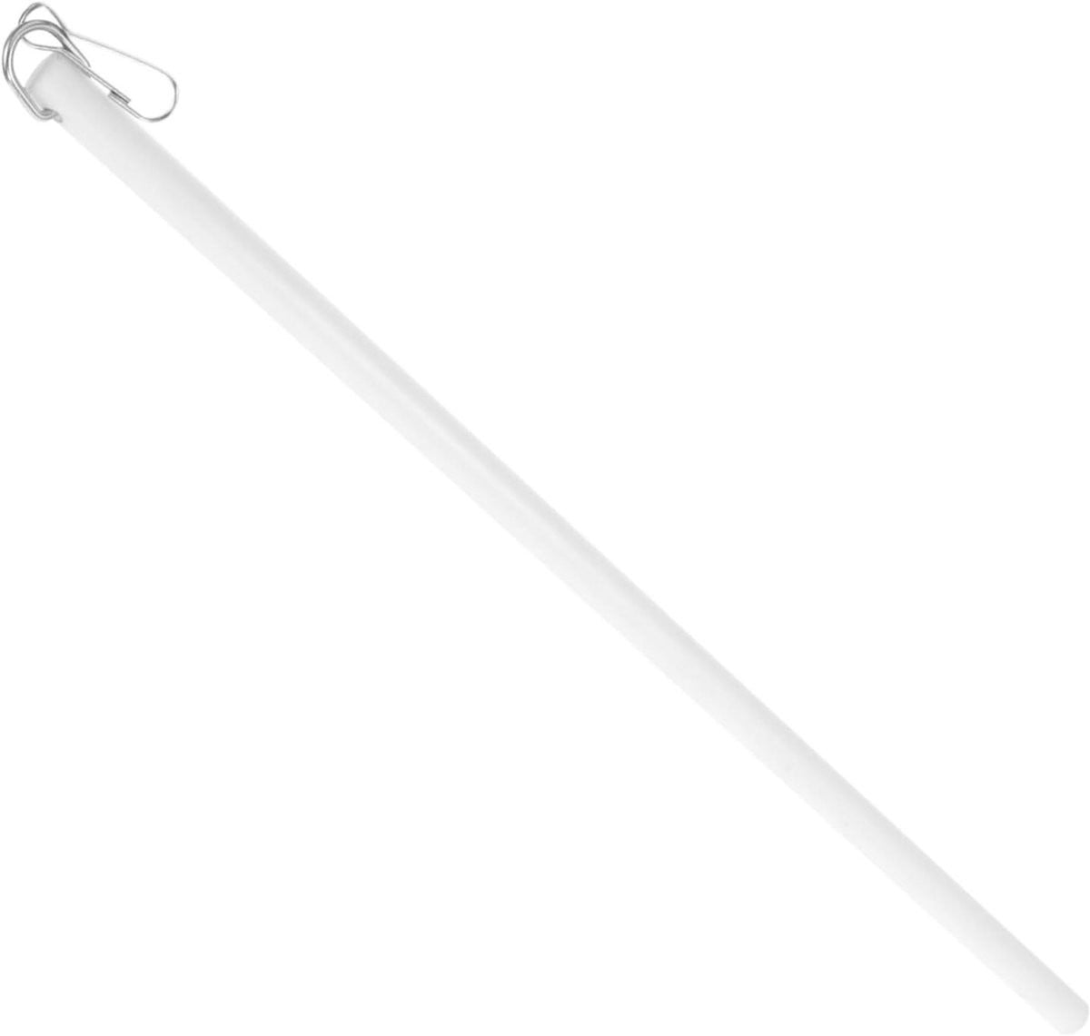 Witte gordijn trekstang van lichtgewicht acryl, 34 cm
