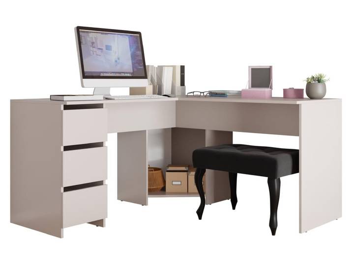 MIRJAN24 Eckschreibtisch Fotyn, Schreibtisch L-Form, Ecktisch vom Hersteller, Jungenzimmer (Farbe: Cashmere)
