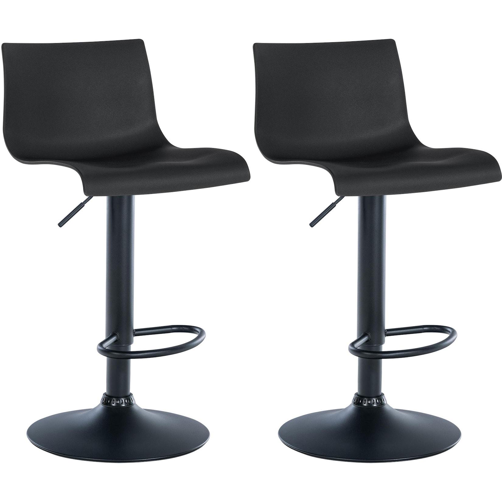 CLP 2er Set Barhocker Branford Kunststoff Farbe: schwarz, Material: Kunststoff