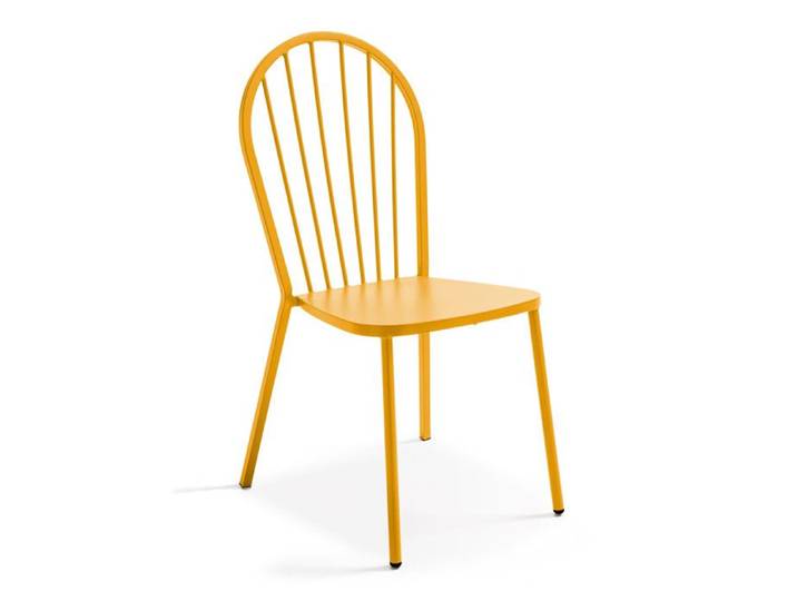 Chaise bistrot en métal jaune Honfleur - Oviala