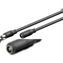 Goobay 71401 DC-Verlängerungskabel 2,5 mm, Schwarz, 3 m - zur Stromversorgung