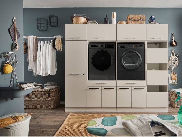 Armoire pour lave-linge B 68cm Beige/Cachemire
