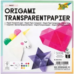 folia Faltblätter transparent 15 x 15 cm mehrfarbig 500 Blatt transparent