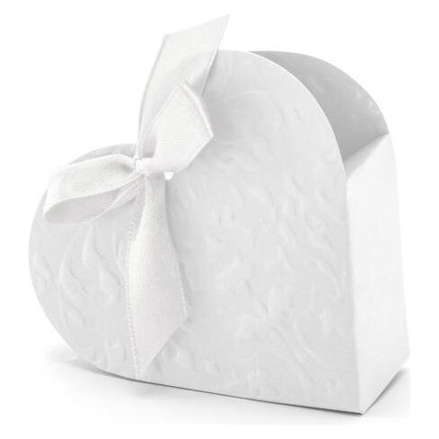Partydeco Boxes Heart, white (1 pkt / 10 pc.) (10 Stk.) (PUDP10)