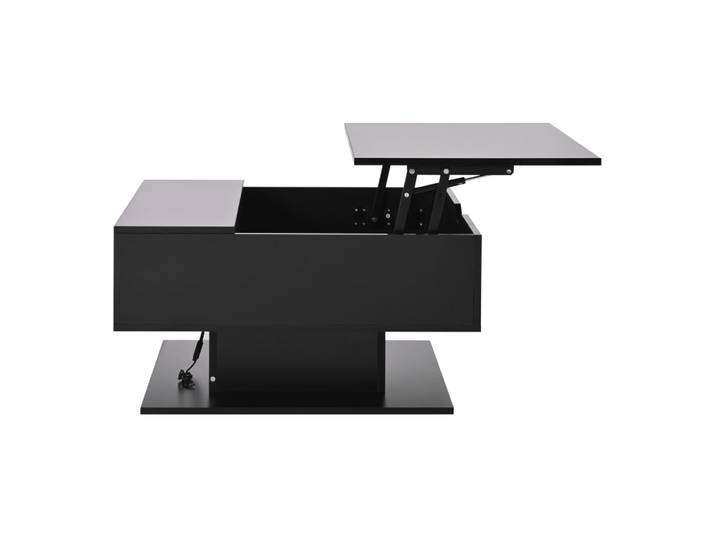 Table basse relevable en panneau de particules noir