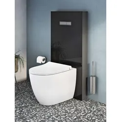 VitrA Vitrus Stand-Spülkasten 770-1761-01 Glasfront schwarz, 3/6 l, für Stand-WC, ohne Armatur