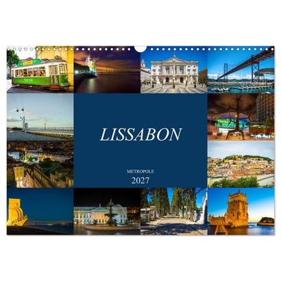 Metropole Lissabon (Wandkalender 2027 DIN A3 quer), CALVENDO Monatskalender