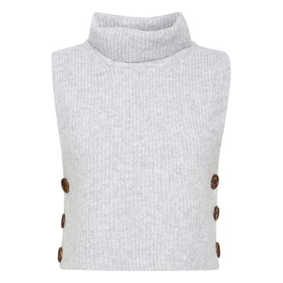 Strickpullover CREAM "Damen Strickpullover CRStarfi", Damen, Gr. S, grau (light grau melange), Obermaterial: 97% Polyester PES. 3% Elasthan EL., Pullover Strickpullover