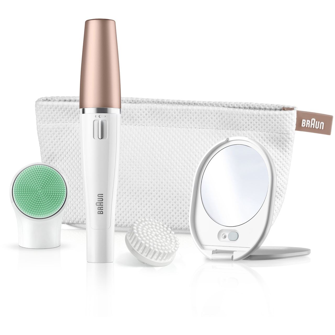 Braun FaceSpa 851V Gesichtsepilierer/-bürste (weiß/bronze)