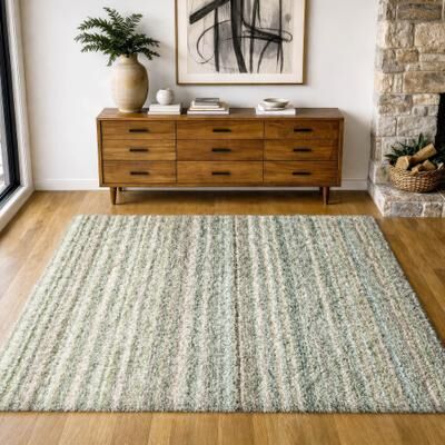 Addison Rugs Premium Washable Super Soft Stripe Spencer Dream Shag Rug