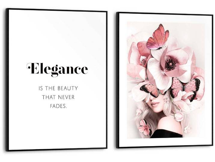 Poster REINDERS Flower Elegance , rosa (farbe bild(er): rosa), B:30cm H:40cm T:1,6cm, MDF, Bilder, Poster