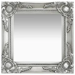 Décoshop26 - Quadratischer Wandspiegel Barockstil 40x40 cm silber DEC022848 DEC022848
