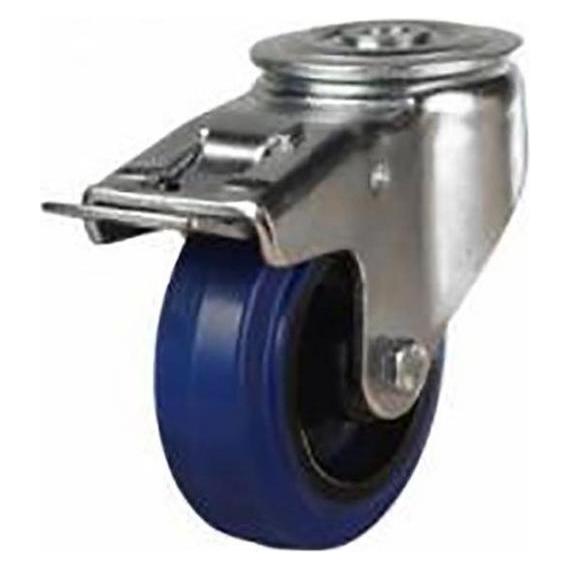 RS PRO Rubber, braked bolt hole castor dia 80mm (1718314)
