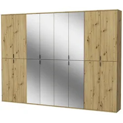 KLEIDERSCHRANK Eiche Artisan 244 cm, Stauraumschrank mit Spiegel