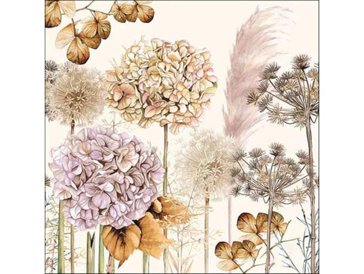 Ambiente - 20 papieren servetten met gedroogde herfstbloemen, 33 cm