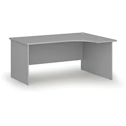 Büro-Eckschreibtisch PRIMO GRAY, 160x120 cm, rechts, grau
