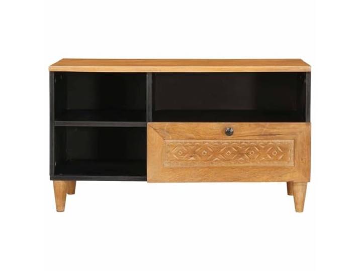 KTHLBRH TV-Schrank mit Schublade, 80 x 33 x 46 cm, Massivholz, Mangoholz Mit 1 Regal, zur Aufbewahrung von Medien, einfache Montage, glatte Oberfläche