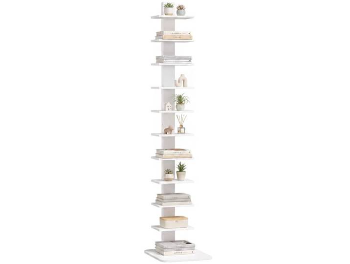 Bibliothèque colonne - Étagère étroite - 11 niveaux - Blanc - Panneaux de particules - Dimensions 41 5 x 34 5 x 163 5 cm - ZENLINKJH