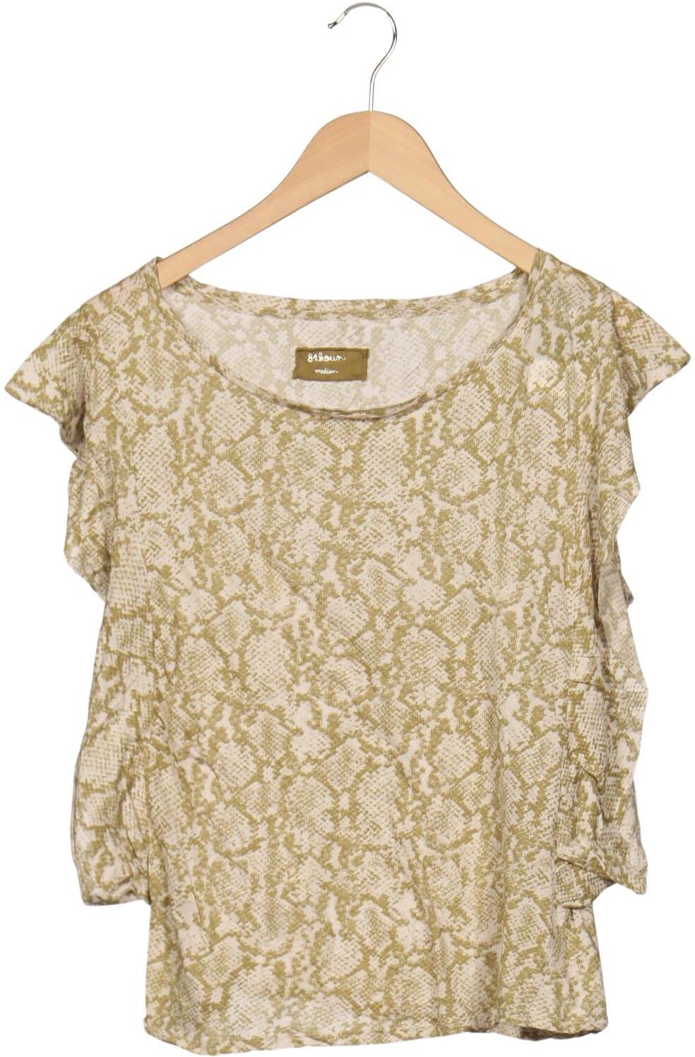 81 hours Damen T-Shirt, Beige, Gr. M, Baumwolle - Second Hand