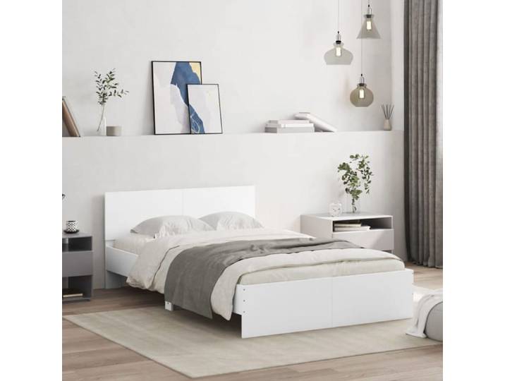 CHIC Lit adulte 2 places - 120x190 cm Structure/Cadre de lit blanc 120x190 cm #Sara83107