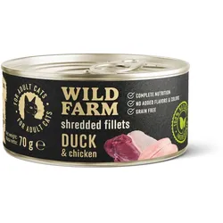 WILD FARM Fillets Ente&Huhn 70g - getreidefreies Katzennassfutter in Brühe