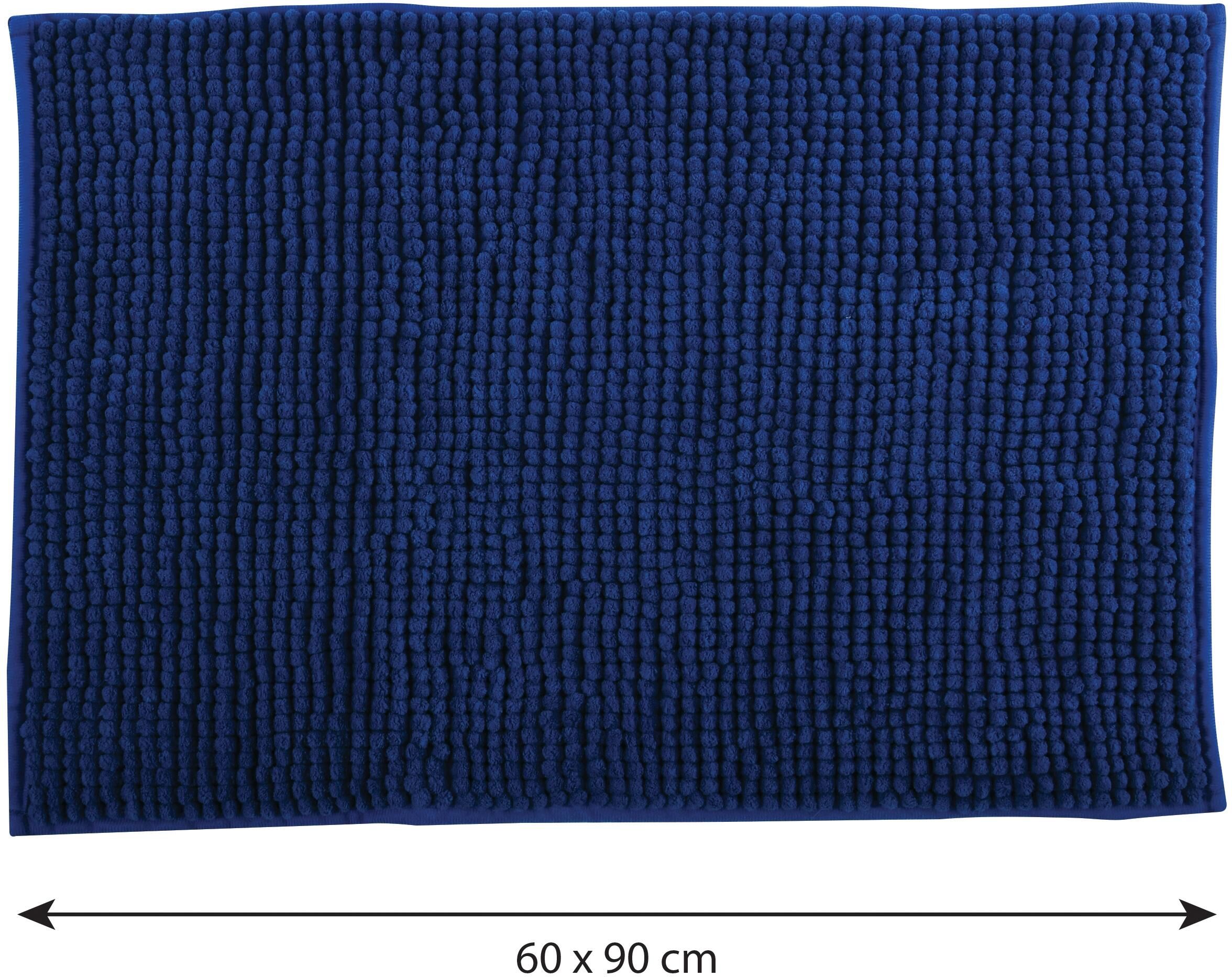 Badematte MSV "MSV Chenille", blau (dunkelblau), (60cm x 90cm ), 1 Stk., Kunstfaser, Badematten, Badematte dunkelblau (60cm x 90cm ), 1 Stk.