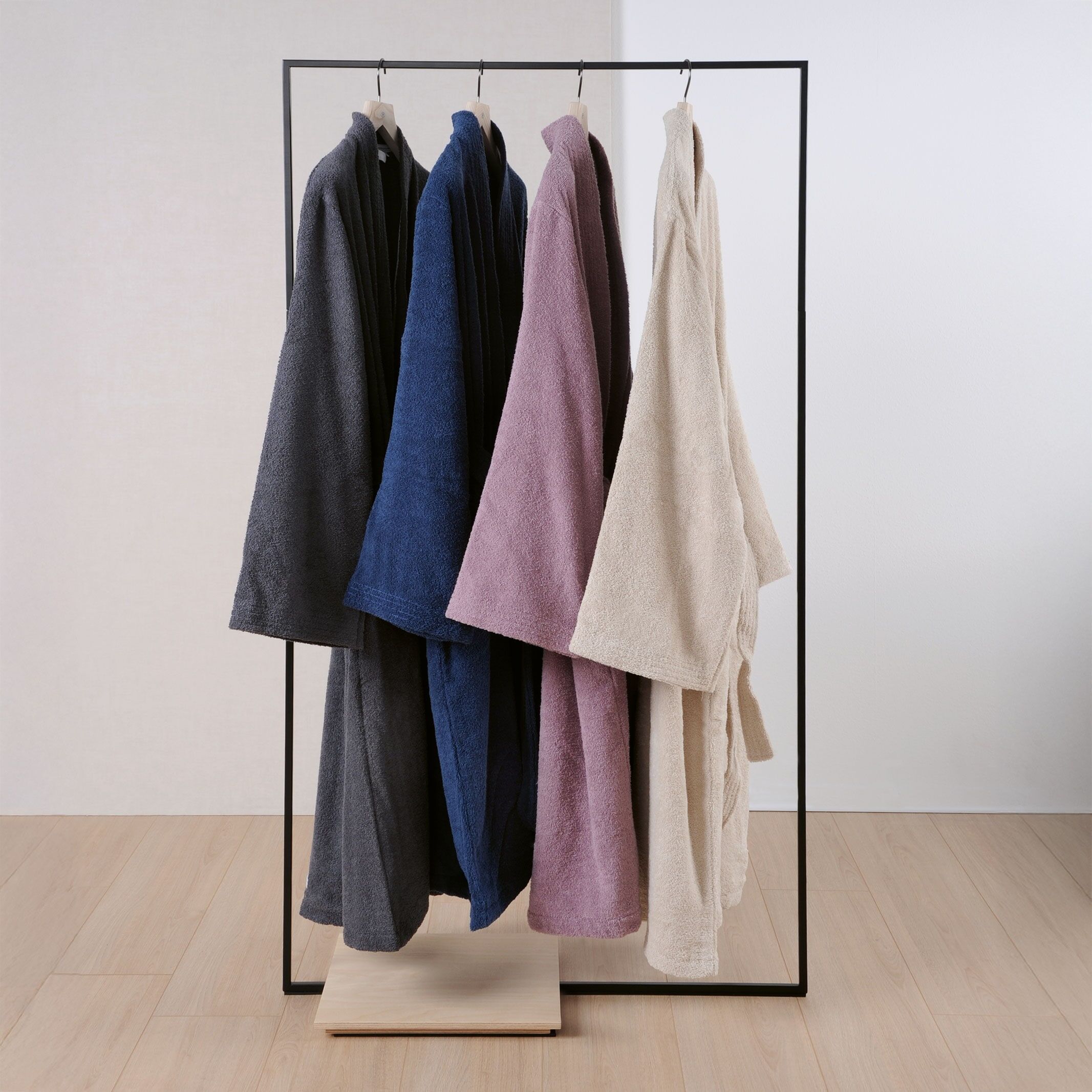 Bademantel TOM TAILOR HOME "Kimono COLOR BATH" Gr. XL, grau (anthrazit), XL, Frottier, Hausmäntel, Bademantel anthrazit XL