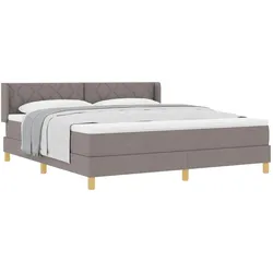 vidaXL, Boxspringbett, Boxspringbett Mit Matratze Stoff Taupe (180 x 200 cm)