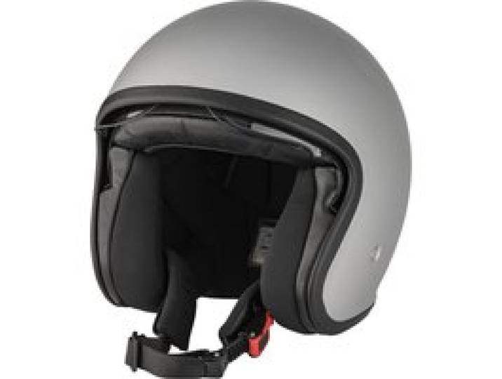 ULTIMATE SPEED® Casque jet avec visière, M (Argent / gris mat)