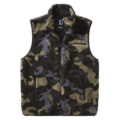 Funktionsweste BRANDIT "Brandit Herren Teddyfleece Vest Men", Herren, Gr. XXL, grün (schwarzcamo), 100% Polyester, Westen Funktionsweste