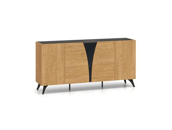 Buffet 5 portes panneaux mdf marron