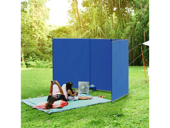 Outsunny Paravent de Plage Portable 450x150cm Bleu