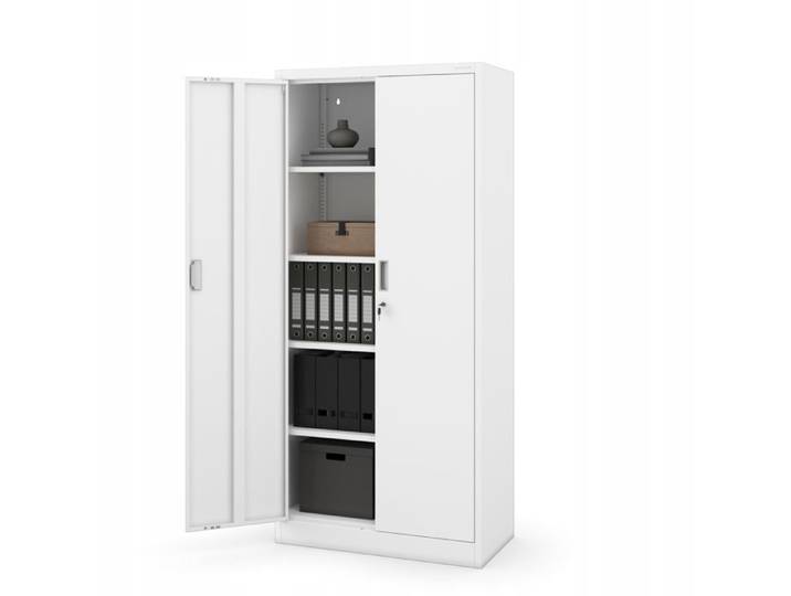 Armoire Métallique JAN Compacte Blanche avec Serrure 175x80x40cm
