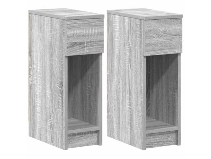KDVXBCQJH Nachttische 2er Set Grau Sonoma 20x36x60 cm Beistelltisch Schmale Beistellschränke fürs Schlafzimmer mit Schublade und Ablage für schmale Nischen. Pflegeleichte Oberfläche.