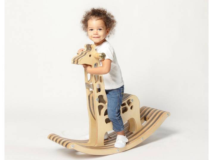Sweety-Toys Schaukelpferd Sweety Toys Schaukeltier Giraffe hellbraun Designer Schaukelpferd
