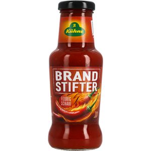 Kühne Grillsauce Brandstifter, feurig scharf, ohne Konservierungsstoffe, vegan, in der Glasflasche, 250 ml