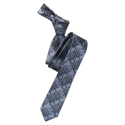 Krawatte VENTI "VENTI Krawatte Print", Herren, blau (graues dunkelblau), 100% Seide, Krawatten