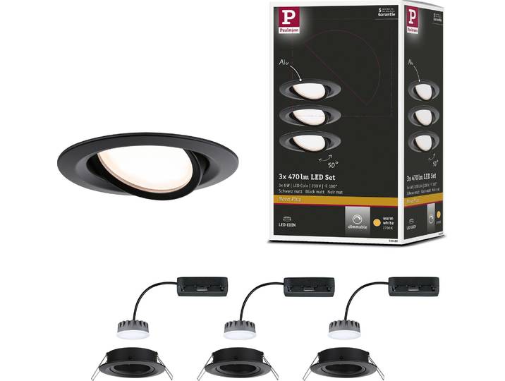 Paulmann Luminaire LED encastré Nova Plus Set de base orientable