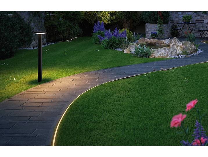 Wegeleuchte Plug & Shine Poller Plate 16 x 60 x 16cm Schwarz