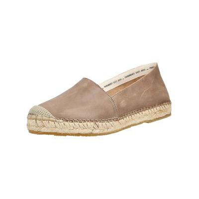 Espadrille PAVEMENT "Pavement Halbschuhe Leder", Damen, Gr. 37, beige (taupe), Leder, Schuhe Espadrille