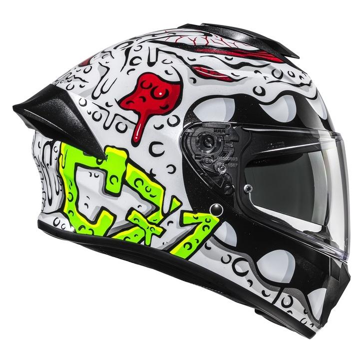 HJC C71 Squeeze Motorradhelm Weiss Grün (78986787)