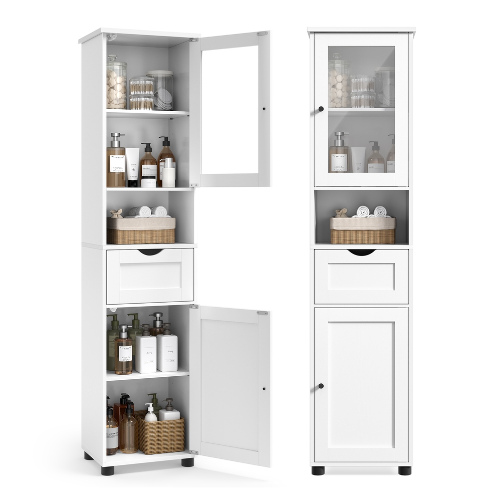 VASAGLE Badezimmerschrank mit offnem Fach platzsparend B34BBK163W01