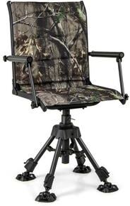 Costway Folding Swivel Patio Chair with 4 Adjustable Leg-Camouflage