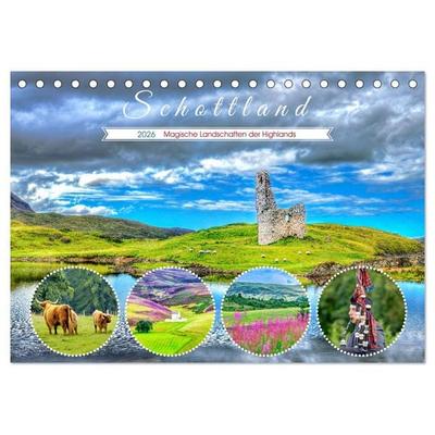 Schottland - Magische Landschaften der Highlands (Tischkalender 2026 DIN A5 quer), CALVENDO Monatskalender